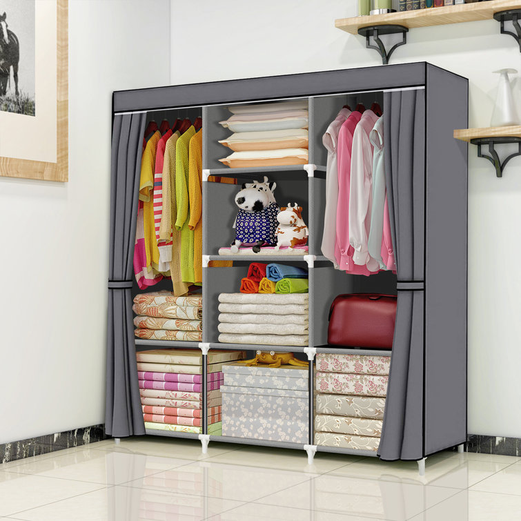 Rebrilliant Camyron 50 Fabric Portable Wardrobe Reviews Wayfair